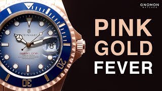 Steinhart Ocean 1 Pink Gold Blue Ceramic  Limited [upl. by Kensell]