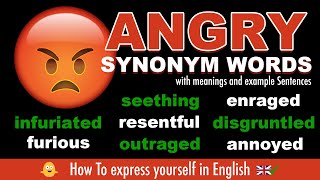 How To Express Being ANGRY More Precisely 😡  English Synonym Words with Meanings  Examples [upl. by Sweeney]