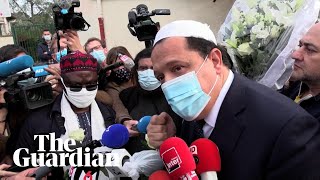 French imam calls for Muslims to cry with families mourning beheaded teacher [upl. by Elynad820]