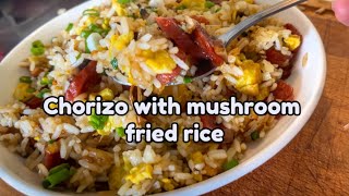 Fried rice with Chinese chorizo and mushrooms [upl. by Drawdesemaj]