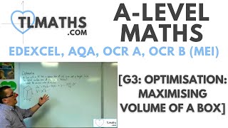 ALevel Maths G326 Optimisation Maximising Volume of a Box [upl. by Gamali]