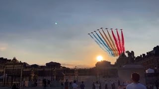 La patrouille de France dans le ciel de Versailles 20 000 billets vendus pour vendredi soir [upl. by Eleen636]