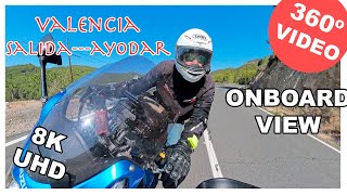 Valencia en Moto Ruta Salida Ayodar  Video Onboard 360° en 8K para Gafas VR [upl. by Bakki]