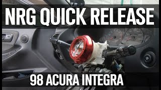 How to Install NRG Short Hub Quick Release Steering Wheel and Wire with Working Horn Acura Integra [upl. by Mhoj]