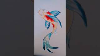 Easy way to draw a fish 🐰 art easywaytodraw fish watercolor markers watercolourpencils color [upl. by Adnarrim]