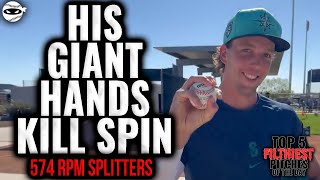 Big Hands No Spin How Logan Gilberts Giant Hands make his Splitter Impossible [upl. by Blau]