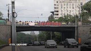 Relatives of captured soldiers protest in Kyiv reflect on Ukraine conference in Switzerland [upl. by Ballard]