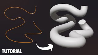 Blender Tutorial  How to Create Meshes From Curves [upl. by Nnaylloh]