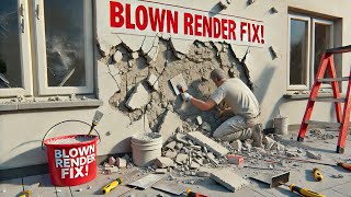 Render Repair How Ive repaired a large patch of blown render HomeImprovement diy [upl. by Yadnus750]