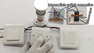 Intermediate switch wiring Different types explained 3Way SwitchIntermediate Switch Connection [upl. by Aikaz]