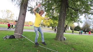 SlacklineTutorial Standing and Walking [upl. by Yro776]