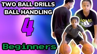 Basketball Ball handling Drills For Beginners TWO BALL [upl. by Wall]