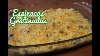 ESPINACAS GRATINADAS  RECETA FÁCIL Y RÁPIDA [upl. by Wing]