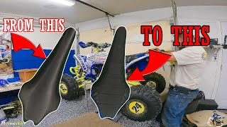 YAMAHA YFZ450R  NEW QUADTECH SEAT COVER NEW FOAM AND 38 MOTORSPORTS SEATPINS INSTALL VIDEO [upl. by Camden]