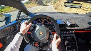 2023 Lamborghini Huracan Tecnica  POV Canyon Blast Binaural Audio [upl. by Arlynne]