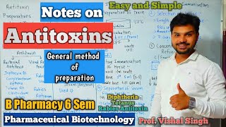 Antitoxin l general method of preparation of antitoxin l diphtheria antitoxin l tetanus antitoxin [upl. by Danny]