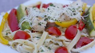 Chicken Vegetable Fettuccine Alfredo Recipe  Home Date Night [upl. by Akem13]