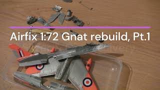 Airfix 1 72 Gnat Rebuild Part 1 [upl. by Ahselyt477]