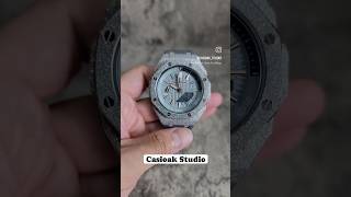 Casioak Mod Casio GSHOCK Royal Oak Custom Mens Watches 44mm Ga2100 Gray Frosted Silver casioak [upl. by Filler]