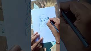 Cartoon girl drawing sketch cartoon art drawing [upl. by Lyons]