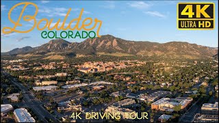 Sunrise Drive into Boulder Colorado Shot in 4k  Flagstaff Mountain CU Downtown amp Iconic Hotels [upl. by Riva]