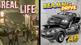 Accidents Based on Real Events on BeamNGDrive 12  Real Life  Flashbacks [upl. by Readus]