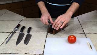 How to Sharpen a Knife with a Whetstone Wusthof TriStone Demonstration [upl. by Crary904]