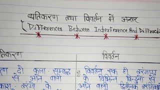 व्यतिकरण और विवर्तन में अंतर  Vyatikaran Aur Vivartan Mein Antar  व्यतिकरण तथा विवर्तन में अंतर [upl. by Ennaillek991]