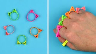 How to make easy paper ring  Paper cat ring [upl. by Gillette406]