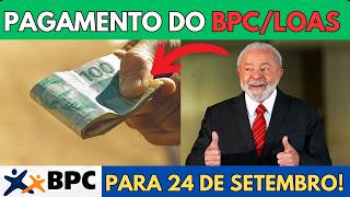 PAGAMENTO DO BPC LOAS CONFIRMADO PARA 24 DE SETEMBRO [upl. by Benny]