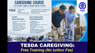 TESDA Caregiving Free Training No tuition FeePAANO MAGAPPLY [upl. by Bartle]