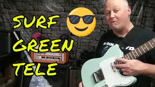 Squier Bullet Telecaster Limited Edition Surf Green review [upl. by Oigimer]