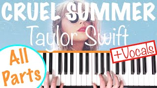 How to play CRUEL SUMMER  Taylor Swift Piano Chords Tutorial [upl. by Ivett255]