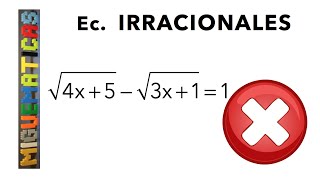 Ecuaciones Irracionales Ecuaciones con radicales  Ejemplo 3 [upl. by Dailey]