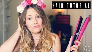 EASY BEACH WAVES TUTORIAL using ghd straighter [upl. by Ecirtel]