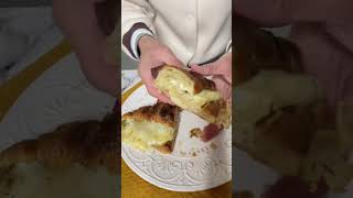 Let’s Eat Baked Cheesy Croissant French Toast breakfast brunch croissant homecooking [upl. by Repinuj]