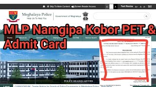 Good News😍Meghalaya police Admit Card Dates Running Dates [upl. by Galang]