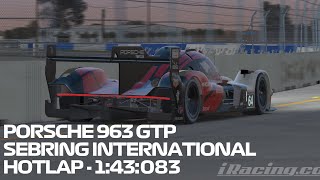 Iracing PORSCHE 963 GTP Sebring International [upl. by Nobie774]