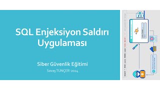 SQL Enjeksiyon Saldırı Uygulaması Siber Güvenlik Eğitimi [upl. by Yeorgi999]