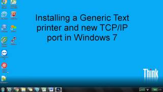 Add a Generic text printer amp TCPIP port in Windows 7 [upl. by Eupheemia]