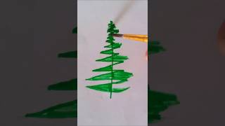 Easy way to draw christmas tree 🎄christmas shorts bannuart [upl. by Bui]