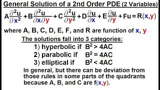 Math Partial Differential Eqn  Ch1 Introduction 24 of 42 Gen Form 2nd PDE 2 Partial Deriv [upl. by Dimond]