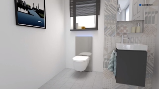 Geberit Monolith Plus 2016 WC Wall drain  Installation [upl. by Dajma]