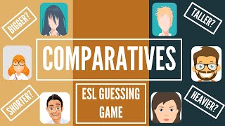 Comparative Adjectives  Who Is Taller  Guessing Game  Premade ESL Classroom Game [upl. by Mokas]