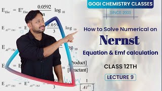 How to solve numerical on Nernst equation amp Emf calculation Elelctrochemistry Lecture 9 [upl. by Olecram]