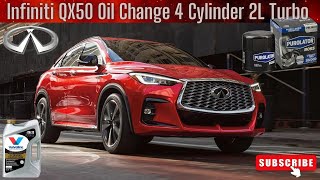 Infiniti QX55 QX50 with 4 Cylinder 2L Turbo Oil Change Valvoline Purolator 0w20 or 5w30 KR20DDET [upl. by Haliled805]