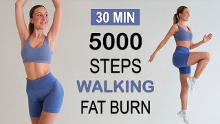 5000 STEPS IN 30 Min  Walking FAT BURN Workout to the BEAT Super Fun No Repeat No Jumping [upl. by Callista386]