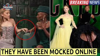 Ariana Grande and Cynthia Erivo are mocked over cringe act during Wicked interview [upl. by Rubliw]