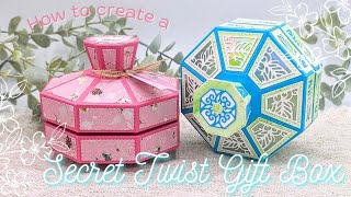 Tonic Studios new Secret Twist Gift Box Die Set Tutorial [upl. by Llemhar]