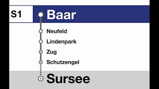 SBB Ansagen » S1 Baar — Rotkreuz — Sursee 2022  SLBahnen [upl. by Neelrahc]